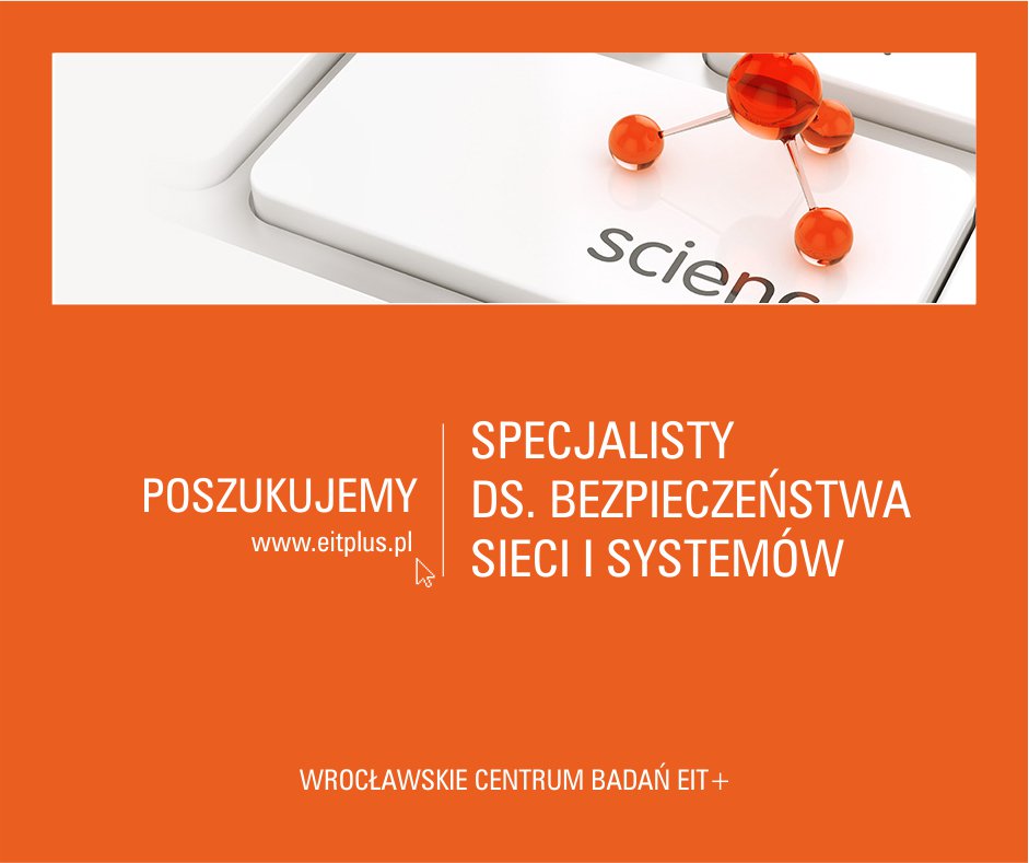 PORT_Wroclaw's tweet photo. Poszukujemy Specjalisty ds bezpieczeństwa sieci i systemów. Sprawdź: https://t.co/8CneENUzQ8
#eitplus #praca https://t.co/wMxq1YEyD2