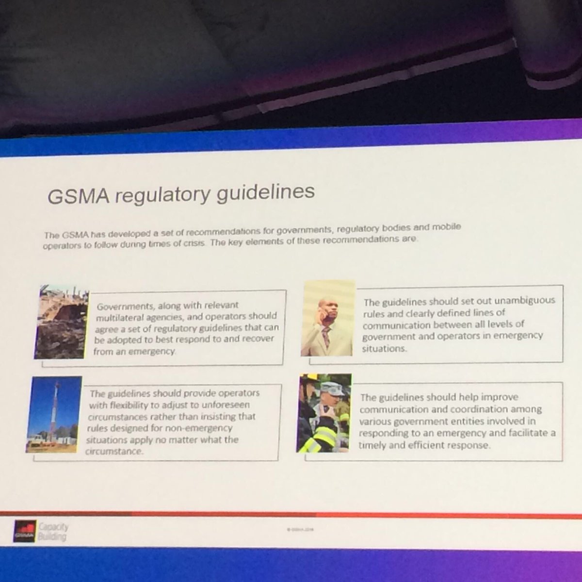 GSMAPolicy's tweet photo. The @gsma has developed a set of recommendations to follow during times of crisis #DisasterResponse #M4D #MWC16MP https://t.co/Vt6Amx4OCB