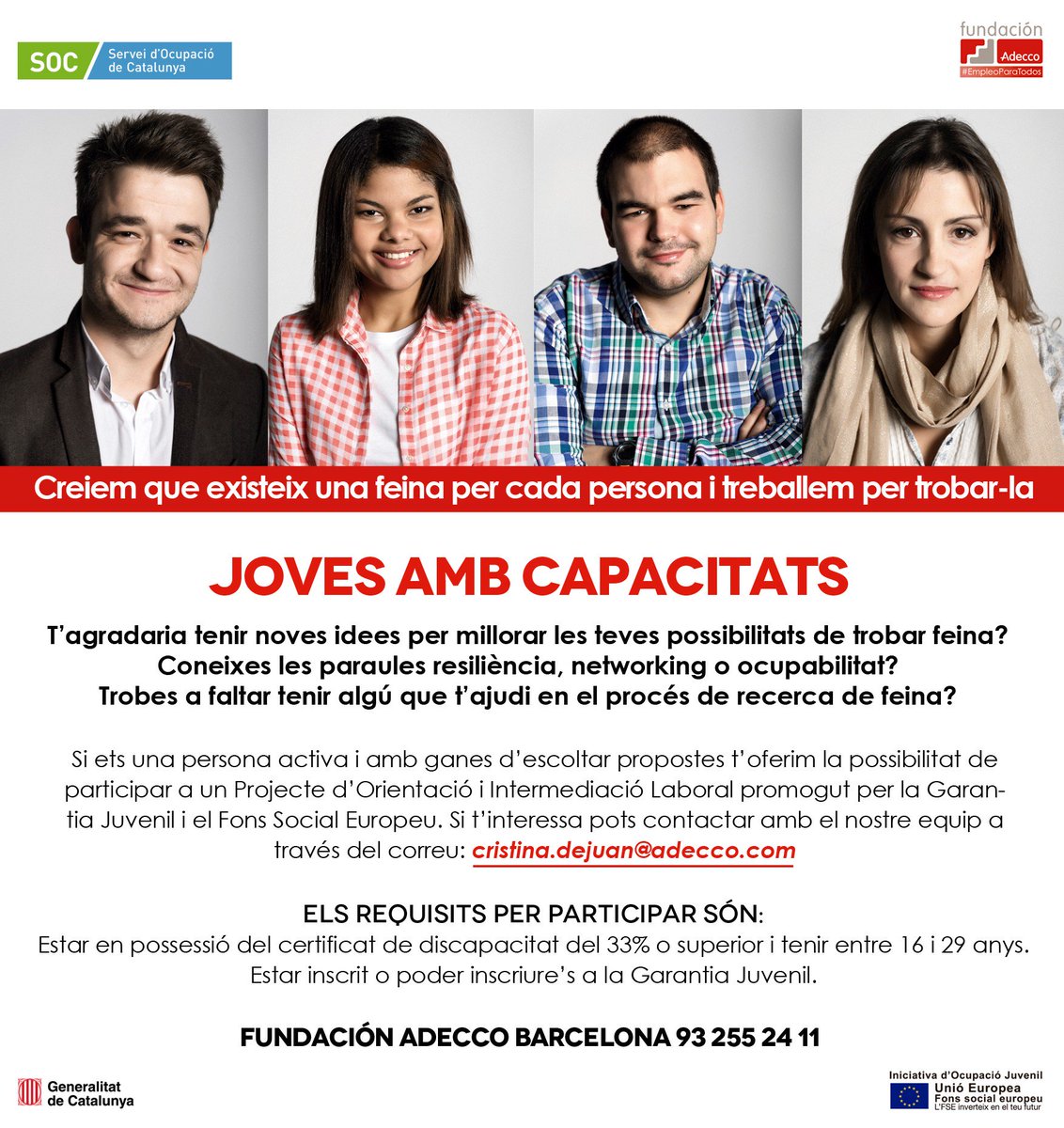 CrisFundAdecco's tweet photo. Necesitas ayuda en tu búsqueda de empleo? te acompañamos #Discapacidad #Barcelona #GarantíaJuvenil #empleo https://t.co/fqaqI0VhPP
