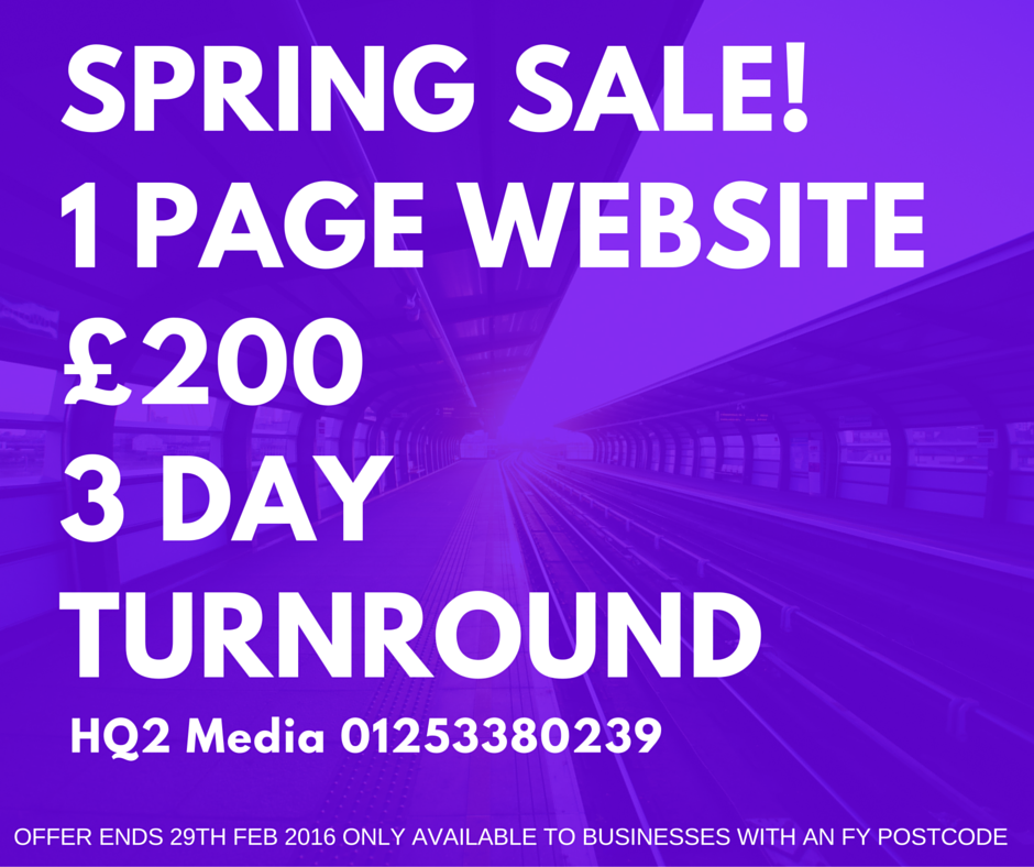 hq2media's tweet photo. #Website offer to all new #Blackpool business clients valid until 29th Feb 2016 *Limited to 10 customers https://t.co/taCVU1gaO3