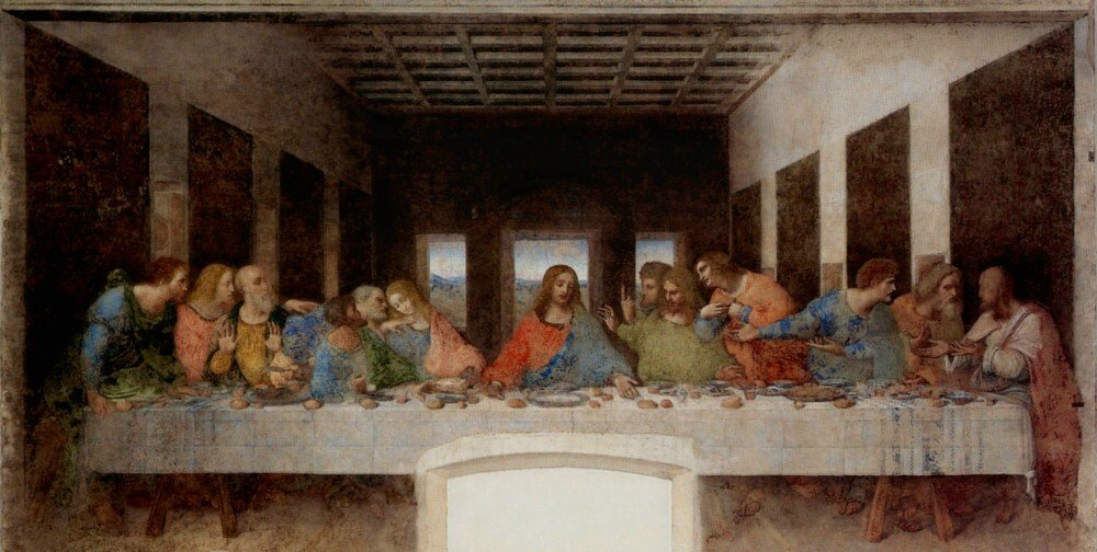 最後の晩餐 木彫りガラスケース入り