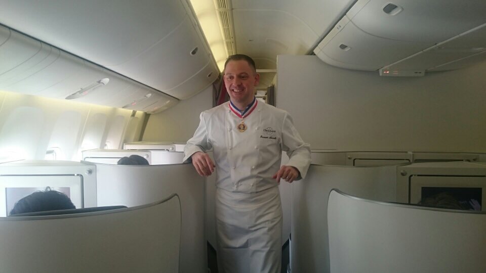 Aujourd'hui, le chef F. #Adamski présente ses recettes pr #AirFrance aux clients Business vers #Tokyo #AFchefsàbord
