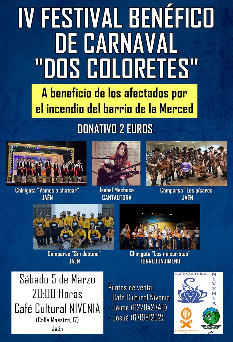 Ya está aquí el IV festival DOS COLORETES, Entradas a 2€ (Aforo limitado).