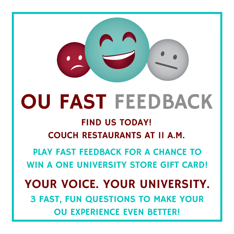 OUFastFeedback's tweet photo. Street Team will be at Couch Restaurants starting at 11am! See you soon! #OUFastFeedback #YourVoice #YourUniversity https://t.co/YOyry35ras