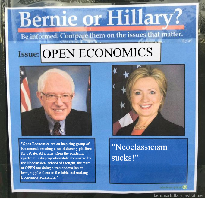 OPENEconLeeds's tweet photo. We asked Bernie Sanders and Hillary Clinton what they thought about Open Economics https://t.co/M9RDjeiOPp