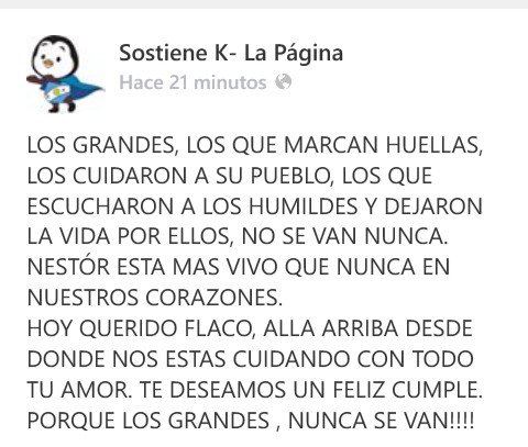 ArgResisteOrg's tweet photo. Los grandes, los que marcan huella, cuidan a su pueblo y dejaron su vida por ello, nunca mueren #FelizCumpleNestor https://t.co/6nkN1CQYbW