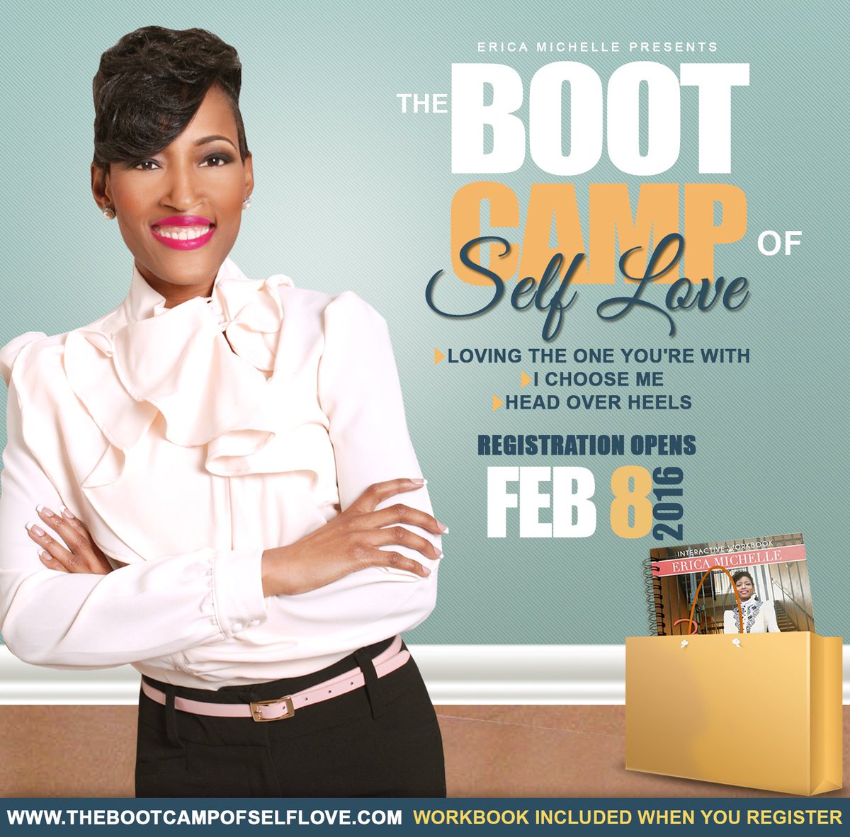 HisMasterPeace's tweet photo. You still have time to register for The Boot Camp Of Self Love https://t.co/O4Ug6H0j84. #EricaMichelle #KPEMedia https://t.co/m6c24PzWhO