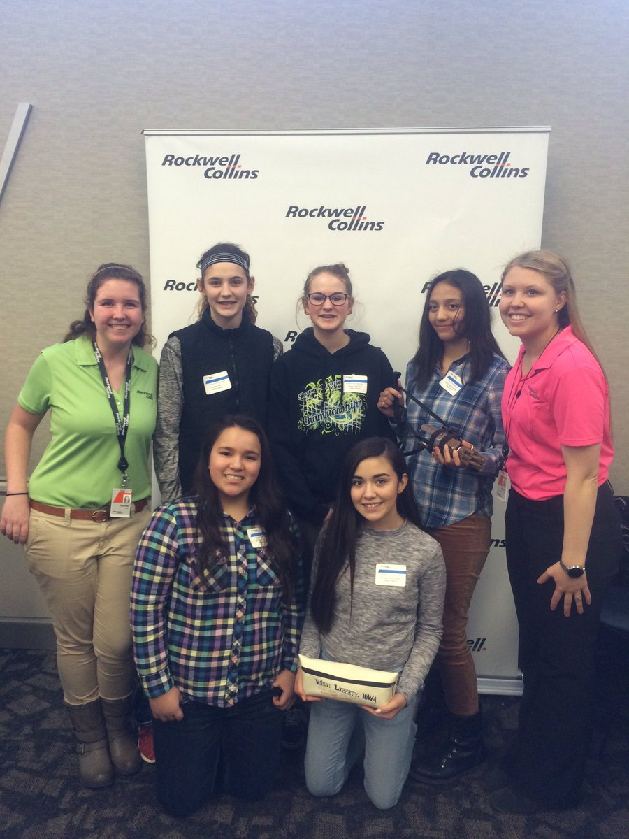 Isaneff96's tweet photo. These ladies from West Liberty just built a hand for the #HelpingHands cause! #GirlDay2016 #RockwellCollins #eweek https://t.co/zeuz7pOd0w