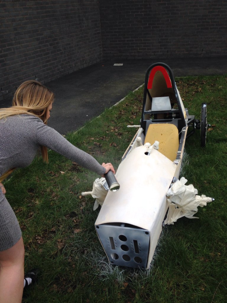 futuretechSTEM's tweet image. First coat of paint for the go kart @FTSWarrington