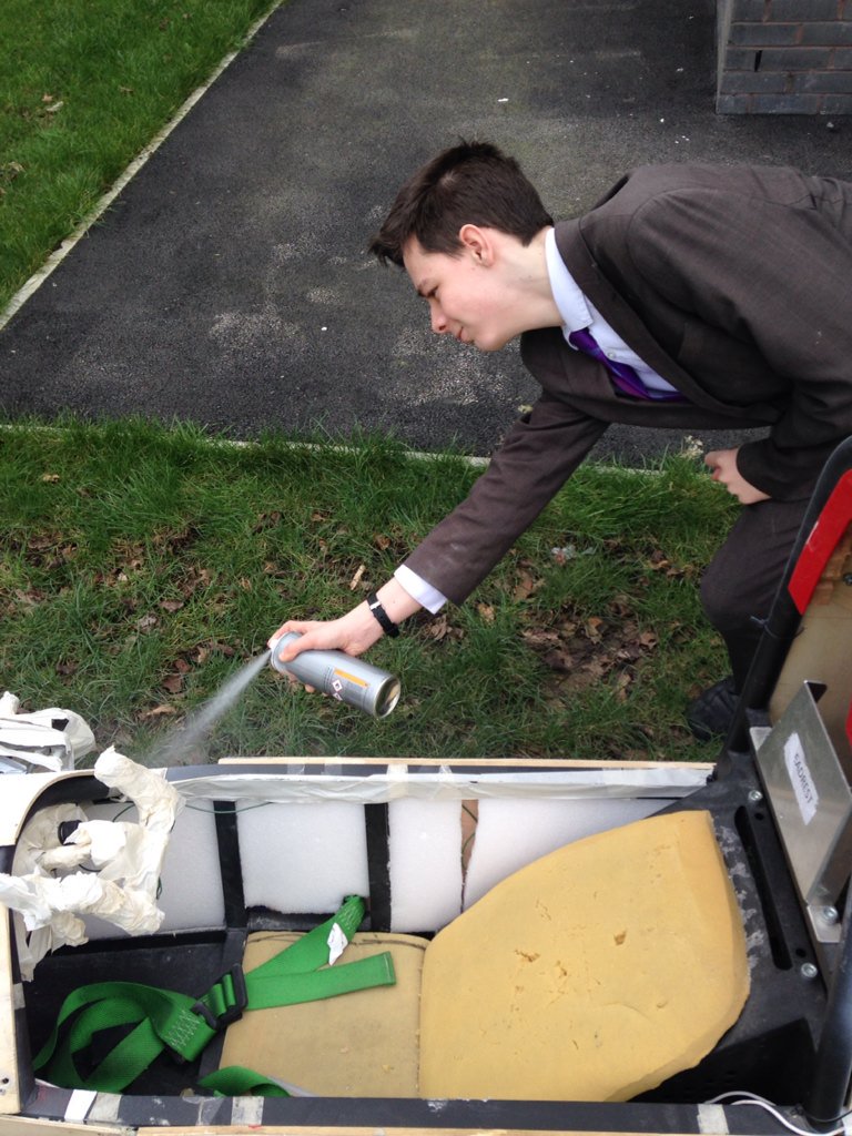 futuretechSTEM's tweet image. First coat of paint for the go kart @FTSWarrington