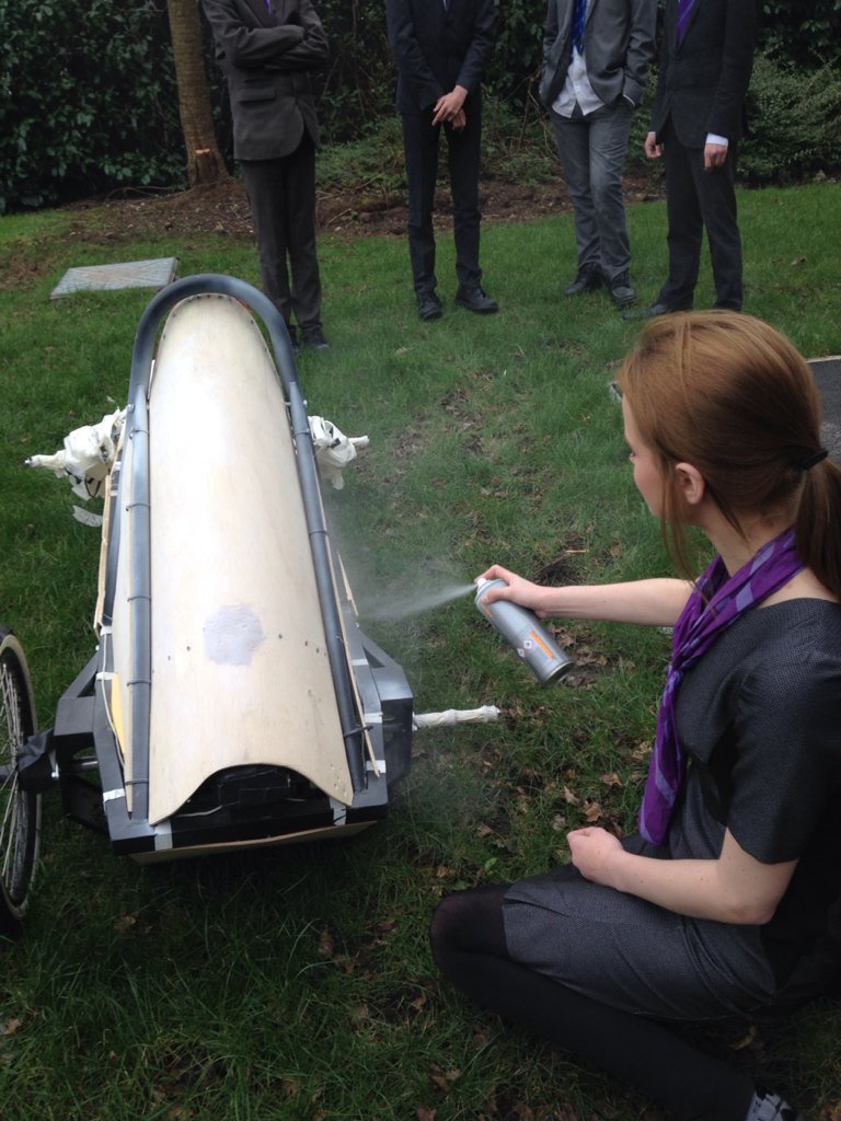 futuretechSTEM's tweet image. First coat of paint for the go kart @FTSWarrington
