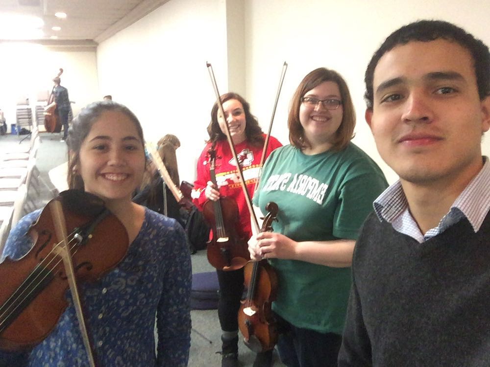 ESUstrings's tweet photo. Warming up and getting ready for auditions for KIO at #KMEA2016 #RockTheirSocksOff https://t.co/VMvCHewcWT