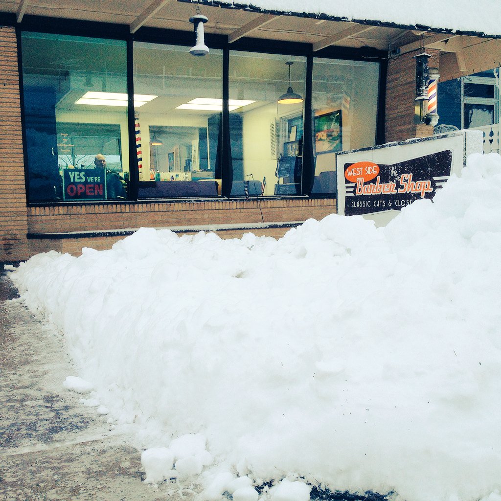 Neither snow nor rain nor heat nor gloom... Mother Nature cant shut us down!  #OpenforBusiness #barberlife #snowday