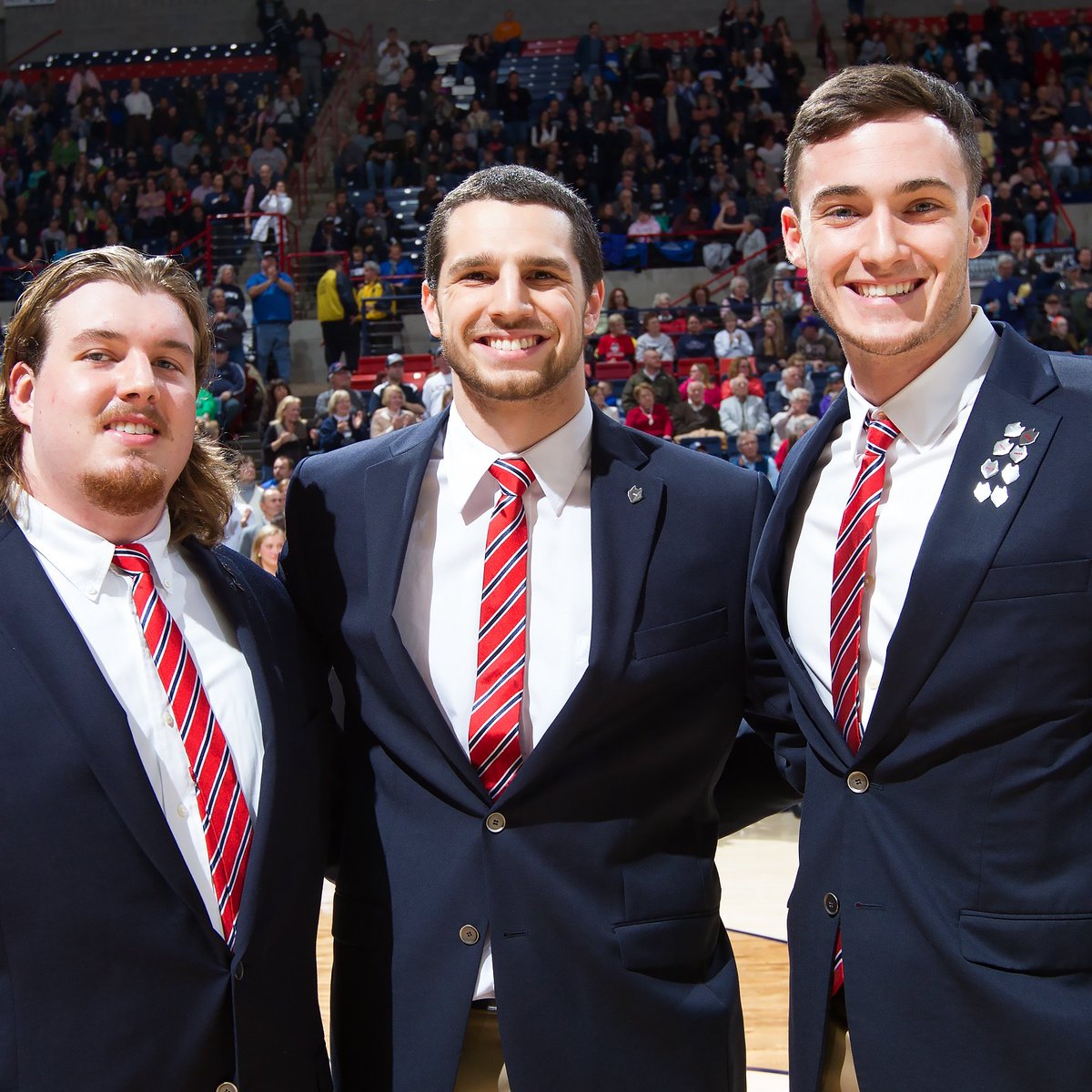 Three of our players were honored for a perfect 4.0 GPA at <a href="/UConnWBB/">UConn Women’s Basketball</a> game Sean Marinan Andrew Paluch and Justin Wain