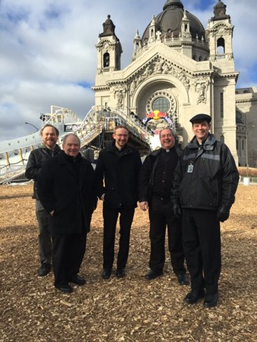 n_palacheck's tweet photo. Clergy awaiting their fellow Padre crash course exhibition on the Red Bull Course!  God bless you Fr. Paul Shovelain https://t.co/Q92GSbwMjh