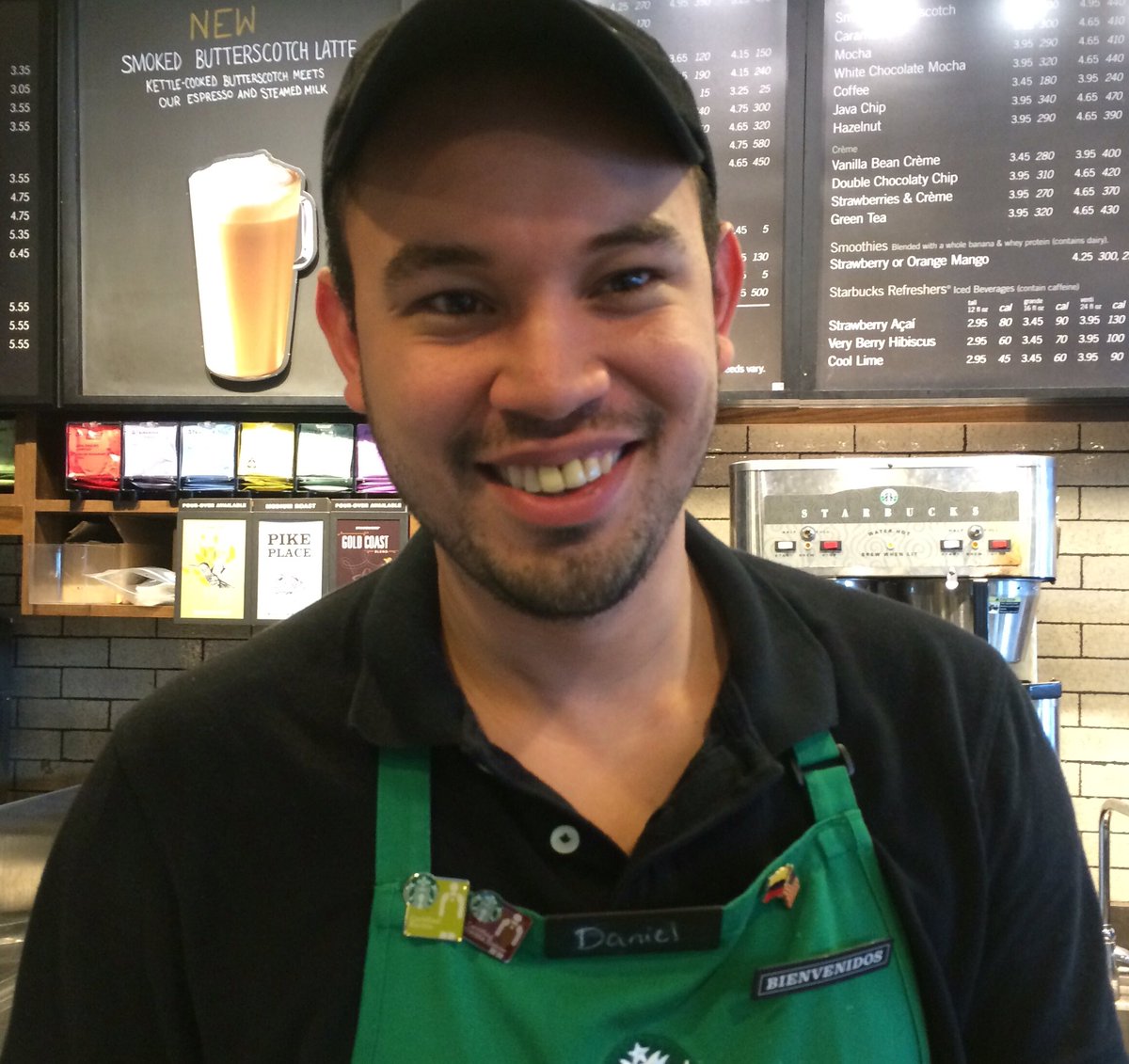 HardingForLang's tweet photo. Check out his name tags. You can even #discoverlanguages at Starbucks! #HUforeignlanguageweek https://t.co/NwpIEGqM6m
