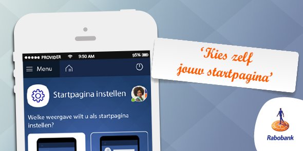 Je kunt in de Rabo Bankieren App nu ook jouw rekeningoverzicht als startpagina kiezen: rabo.nl/azjs3dat