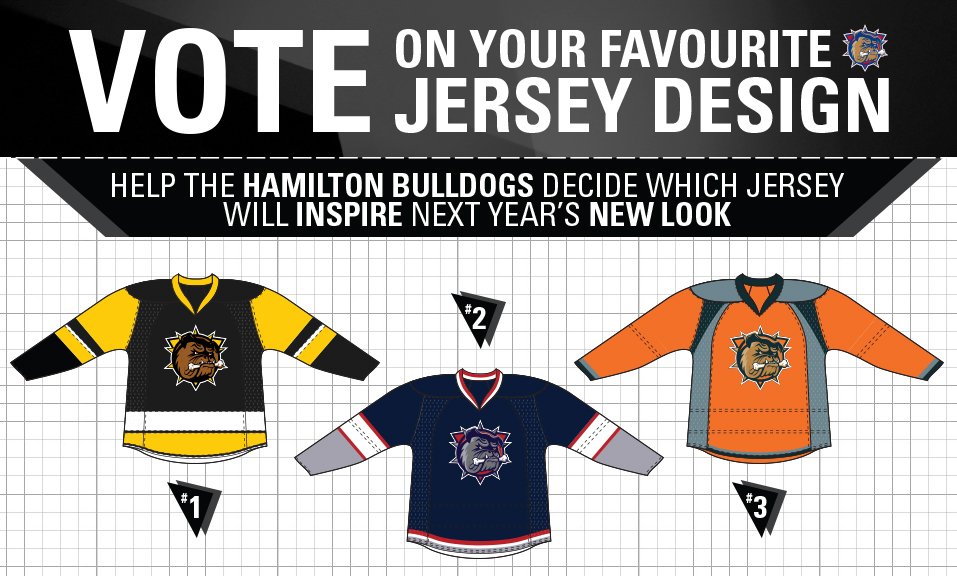 BulldogsOHL's tweet photo. Have YOUR say in the Bulldogs new look! Don't forget to vote before March 1st! #DogsInspired https://t.co/2EyHkst3Ll https://t.co/cg3gZkApuT