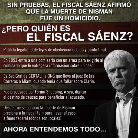 danielonk's tweet photo. Quieren tapar el AJUSTE con Nisman.
Mira quien es el Fiscal @saenzricardo un sicario más de Magnetto.

#BuenJueves https://t.co/tXt1Kj1Syh