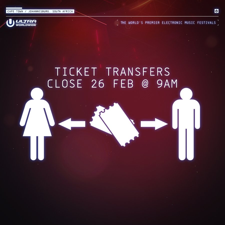 Cut off for all #UltraSA2016 ticket transfers is Friday, 26 Feb at 9am!