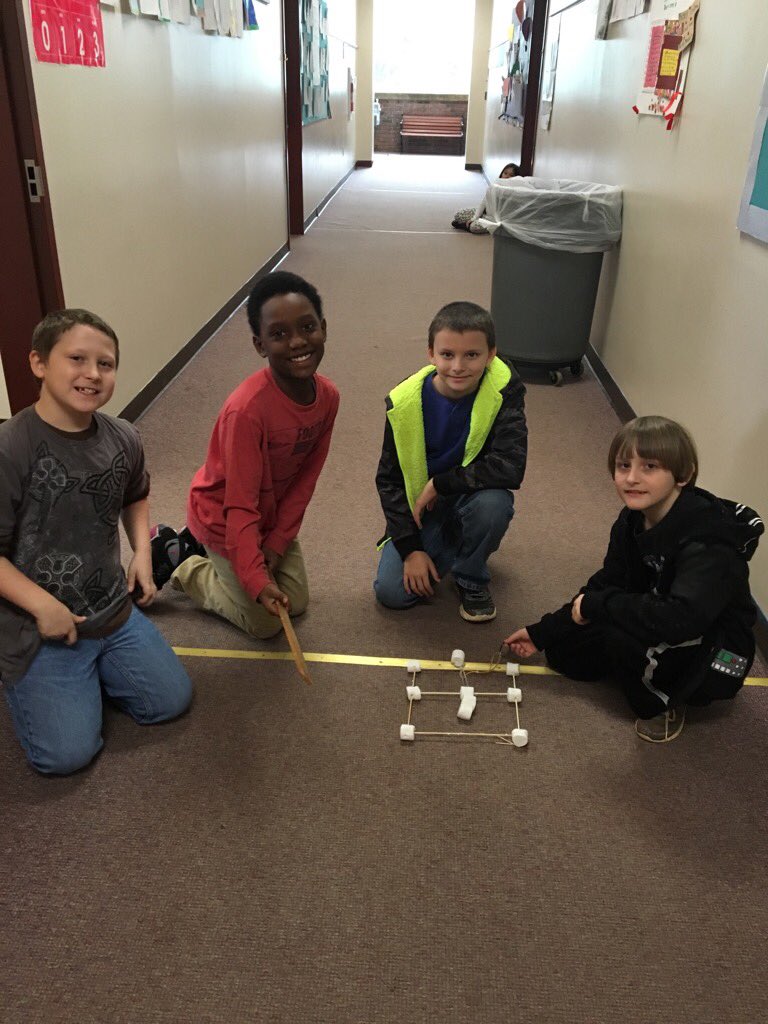 Colleenflood29's tweet photo. Learning about decimals through a marshmallow catapult PBL. #cgesoars #pbl @CGE_Principal https://t.co/v5cPl9lbf9