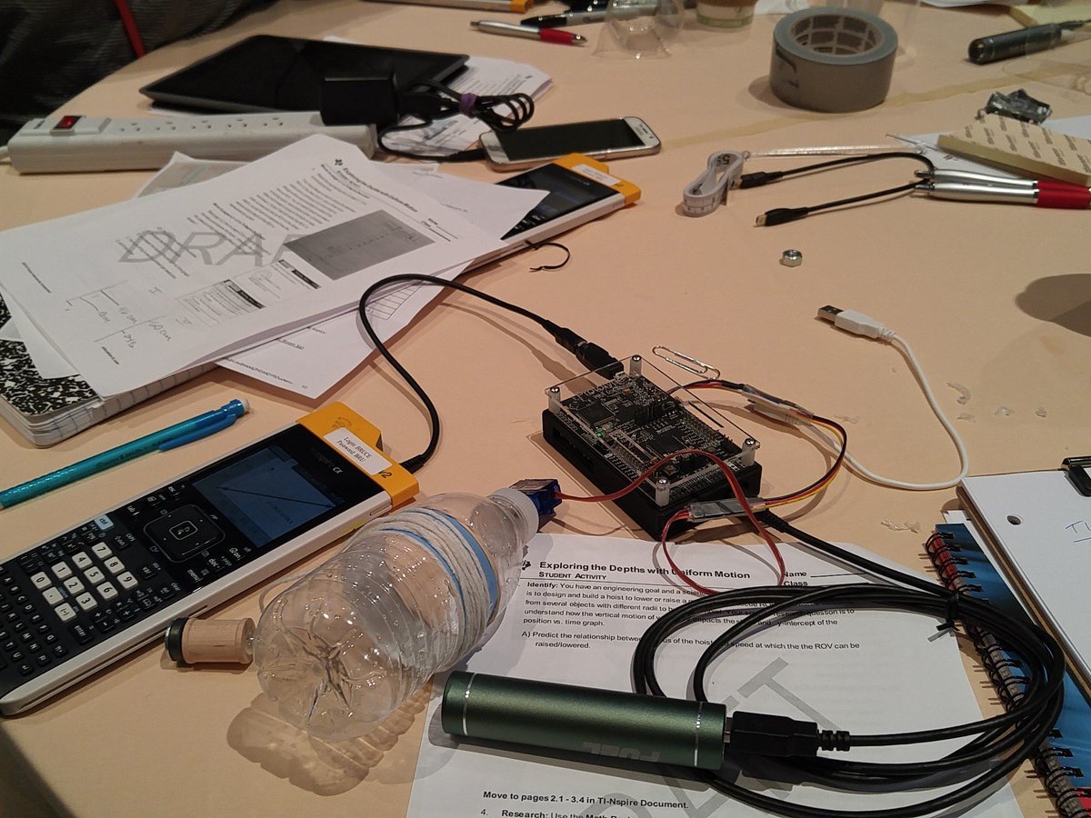 JMize1618's tweet photo. Geeking out over the new TI-Innovator technology.  Can't wait to use this with my students! #T3Learns #T3IC #STEM https://t.co/tbRibvIOVU
