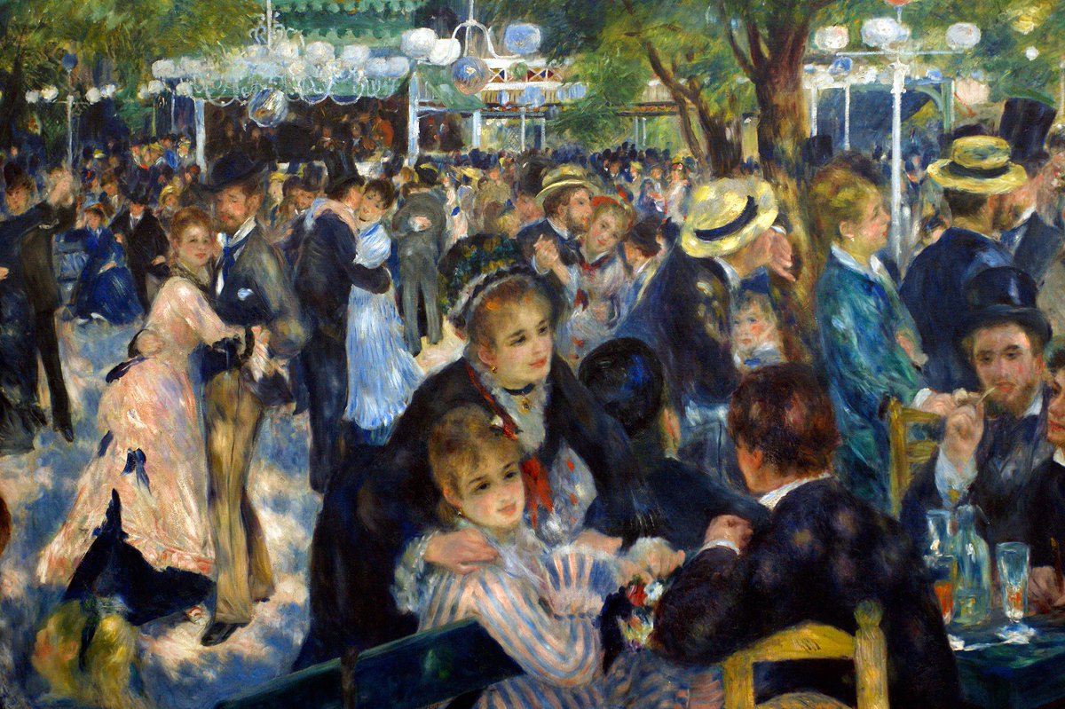 MacCocktail's tweet image. Dance at Le Moulin de la Galette, 1876 , by Pierre-Auguste Renoir (born this day, February 25, 1841).