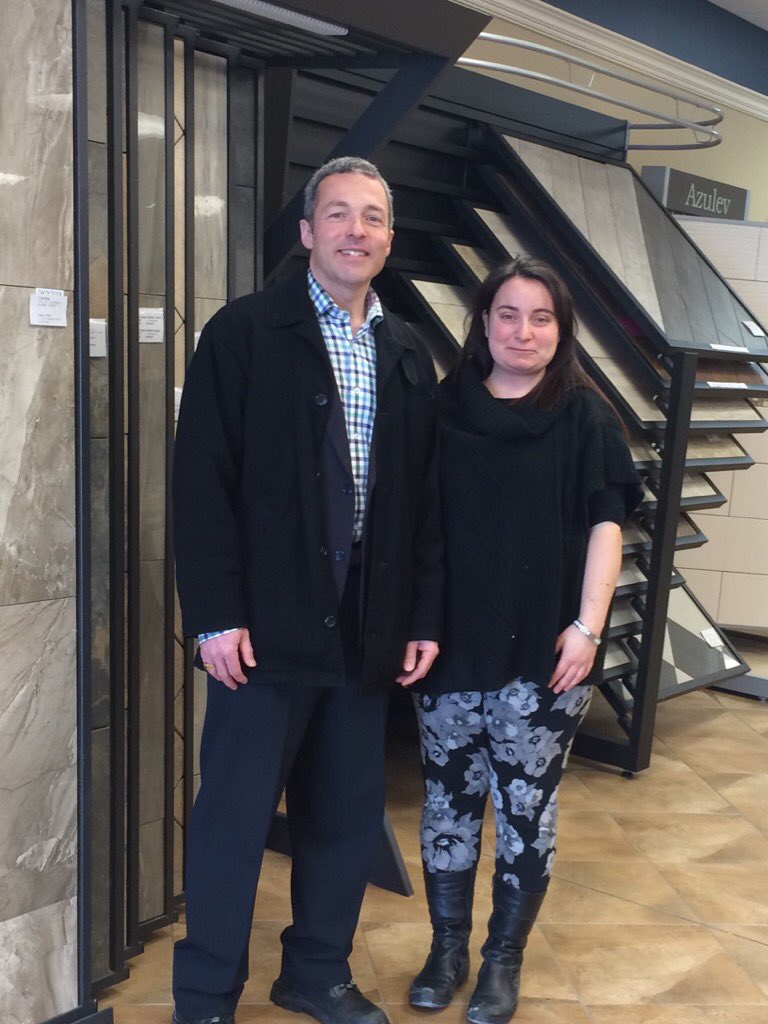 RCCAtlantic's tweet photo. In #StJohn's w Nicole @ #CreativeBrick&TileLtd discussing transport challenges in shipping prod. @loveretail #retail https://t.co/czCDBdEU8b