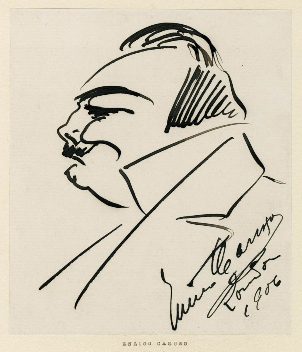 britishmuseum's tweet photo. Here’s a self-portrait by legendary opera singer Enrico Caruso, born #onthisday in 1873 https://t.co/Slpbg4zyAm https://t.co/ECmonDFG3F