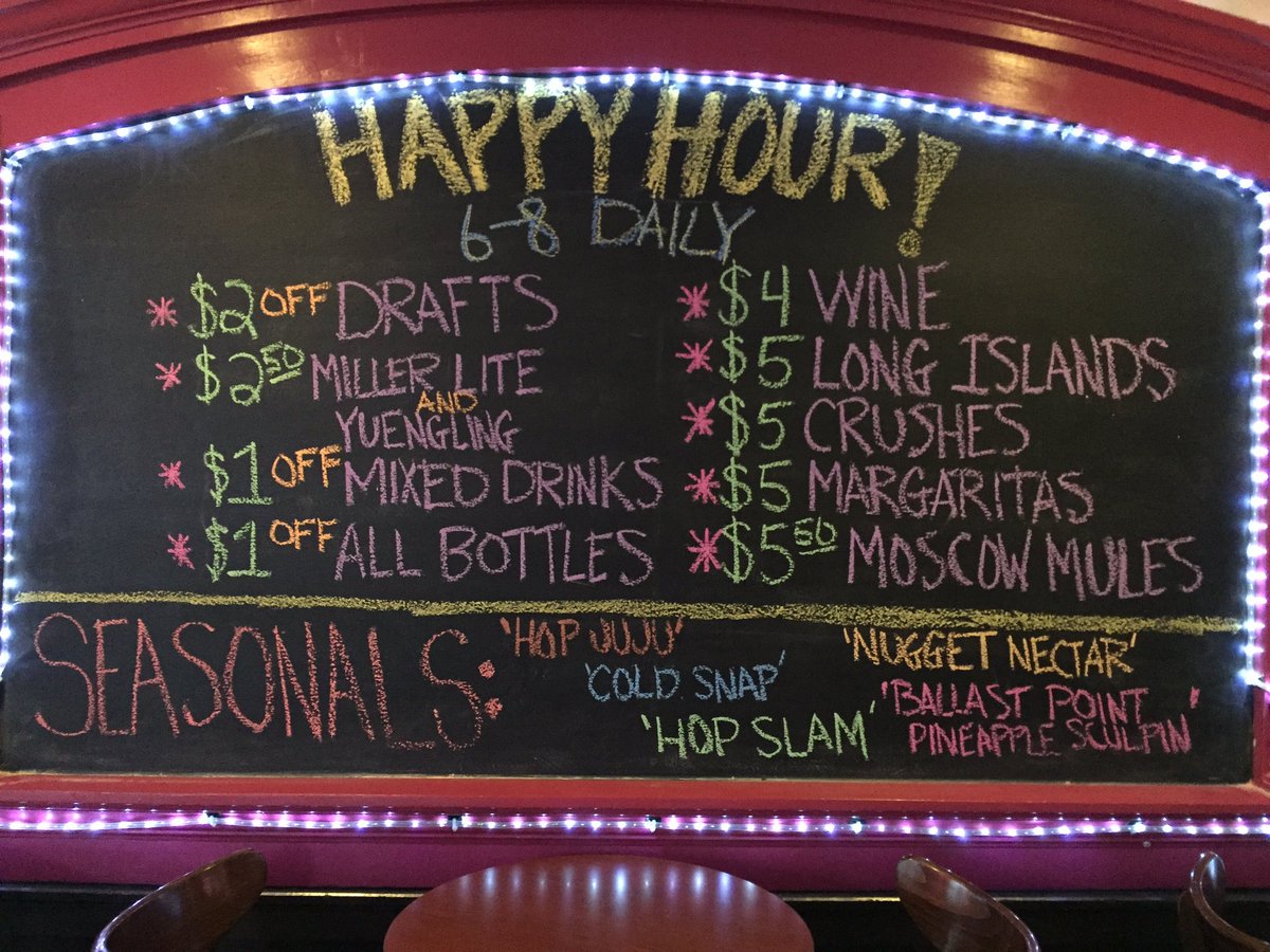 Come out for great happy hour specials!!  6-8 daily! 
$5.50 Moscow Mules all night
$2.50 miller lite bottles