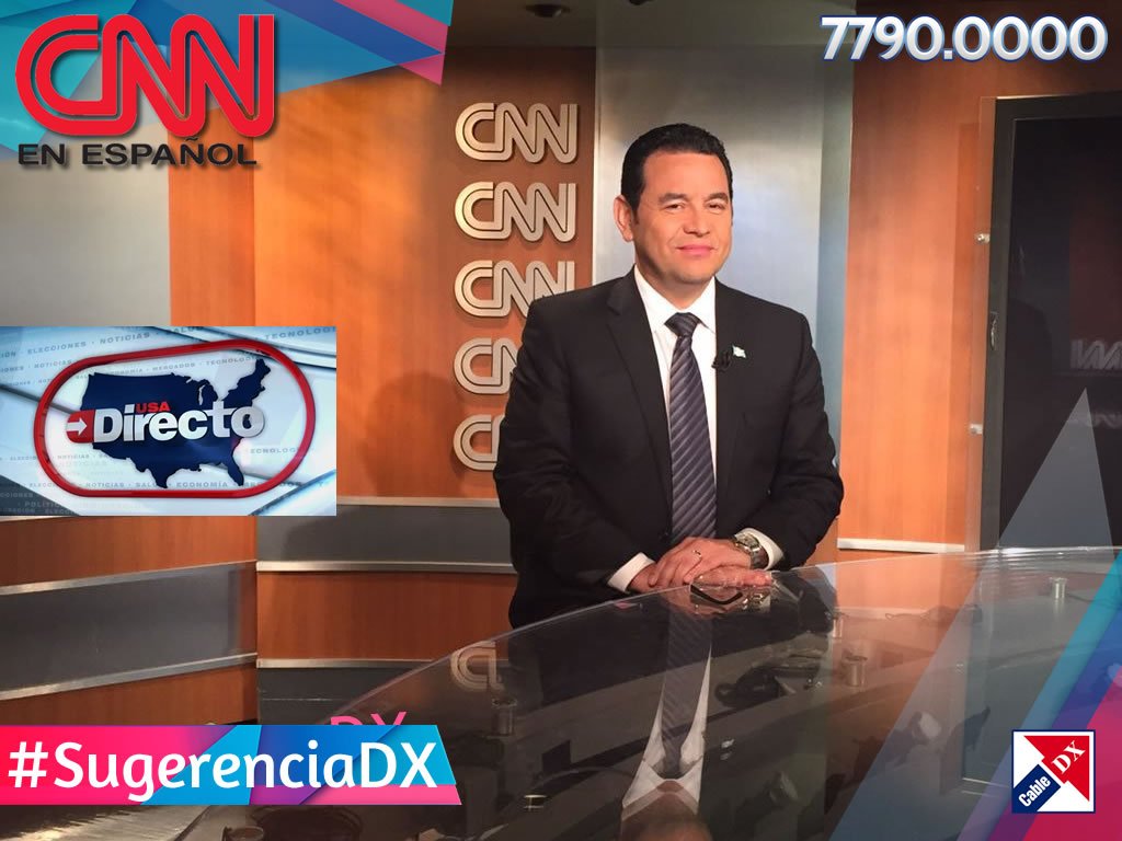 CableDX's tweet photo. Sintonice la entrevista que realizó Juan Carlos López al Presidente @jimmymoralesgt, 17hrs. en #CNN por #CableDX https://t.co/IejWpvoceN