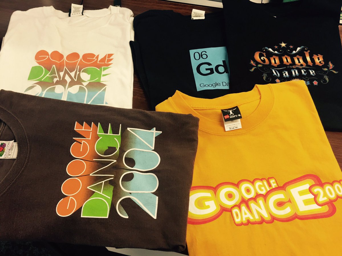 SIMPartners's tweet photo. With #SMXWest next week, #TBT to our old Google Dance shirts. #SIM10 https://t.co/glsEC83nMJ