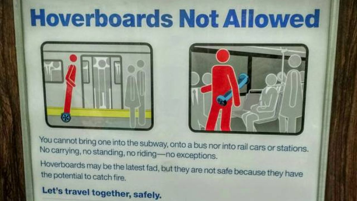 verge's tweet image. New York’s MTA reinforces its hoverboard ban with new signs theverge.com/2016/2/25/1111…