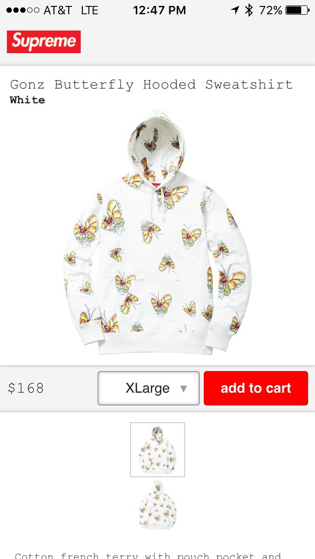 supreme butterfly hoodie
