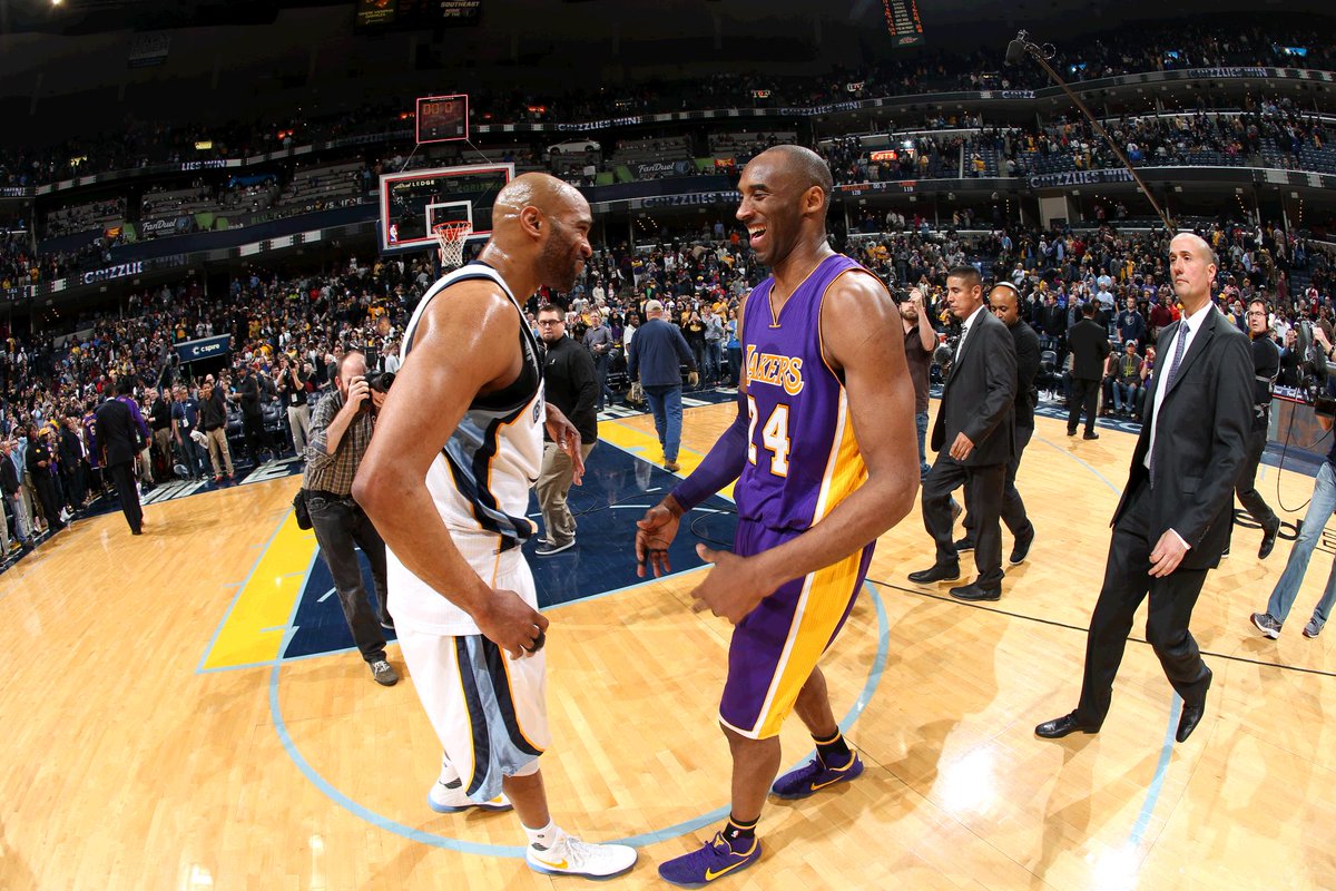 NBATV's tweet photo. - 38 total seasons played
- 26 total All-Star Games

Kobe &amp; Vince... https://t.co/FTLEfE46Pt