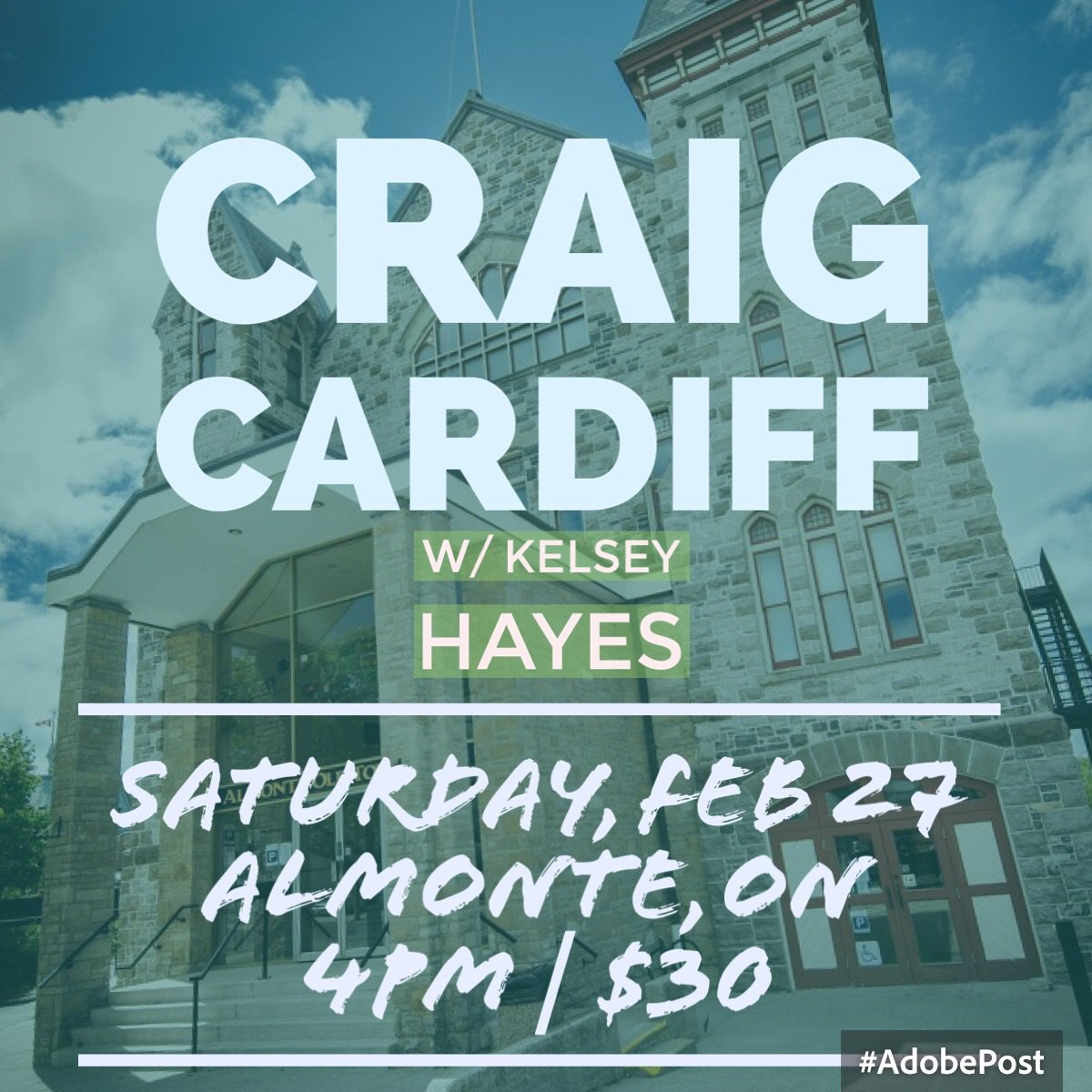 This weekend! <a href="/craigcardiff/">@craigcardiff</a> <a href="/FolkusAlmonte/">Folkus Almonte</a> Sat, Feb 27 - #almonte Old Town Hall.
ow.ly/Ywyo1