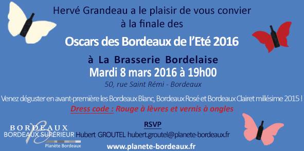 2 places à gagner pour élire les #Oscarsbdx on.fb.me/1S43oWV <a href="/PlaneteBordeaux/">Planete Bordeaux</a> <a href="/brasseriebx/">brasseriebordelaise</a> #Bordeaux #wine