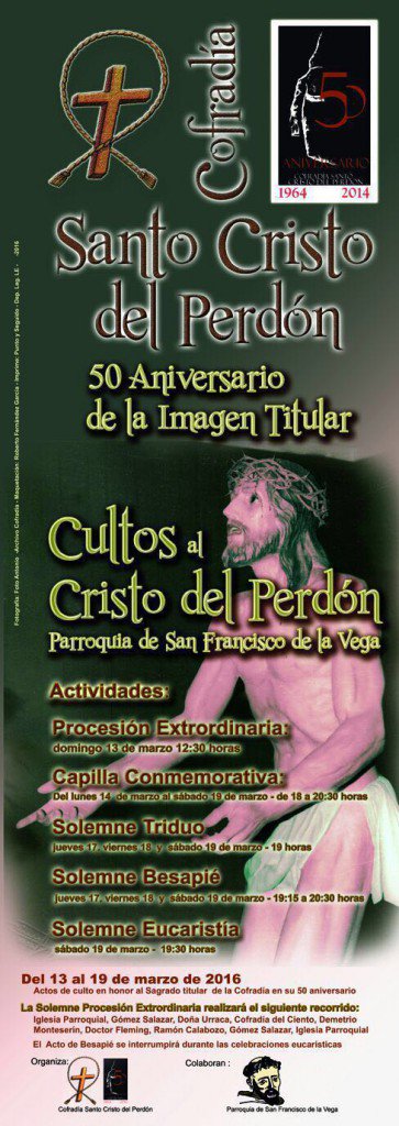 SCPerdonLeon's tweet photo. 50 Aniversario Imagen Titular Santo Cristo Del Perdón. Actos conmemorativos. https://t.co/ZLB32aKZjw