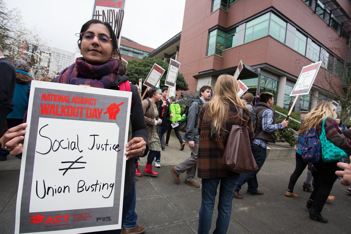 SEIU925's tweet photo. Thank you @cmkshama for showing solidarity w/SU faculty &amp; students on National Adjunct Walkout Day a year ago! #NAWD https://t.co/2RvHA8nwpq