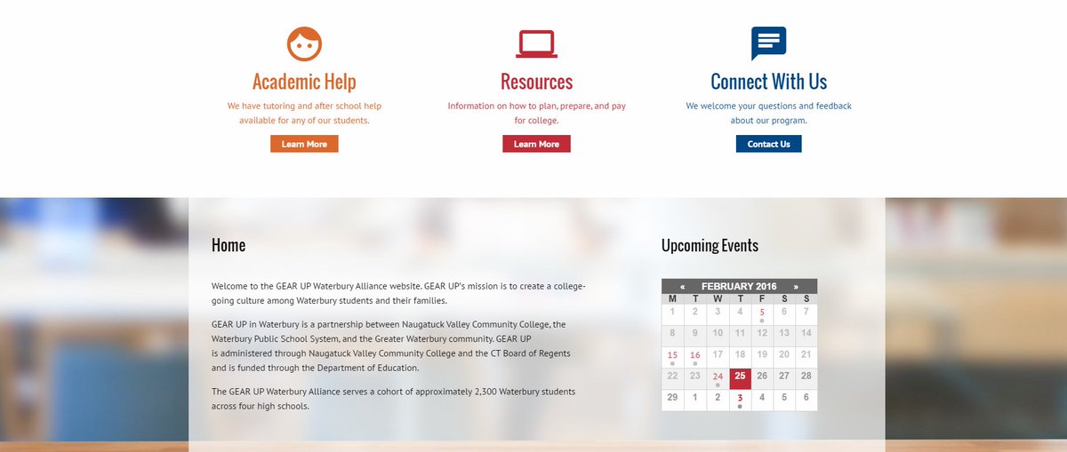 We are very excited to announce the launch of our new GEAR UP website, gearupwaterbury.com.
Check it out!