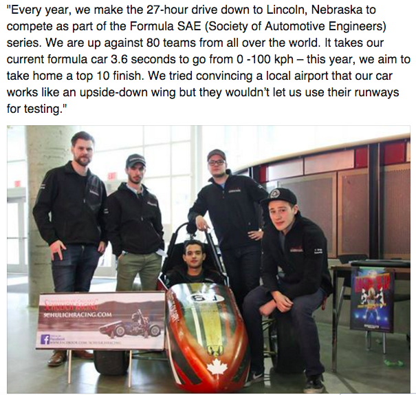 schulichracing's tweet photo. From Humans of UCalgary: #fsae @UCalgary @SchulichENGG @MESSUofC dedication &amp; what drives us: #yyc @nenshi #ucalgary https://t.co/5namzlaIcy