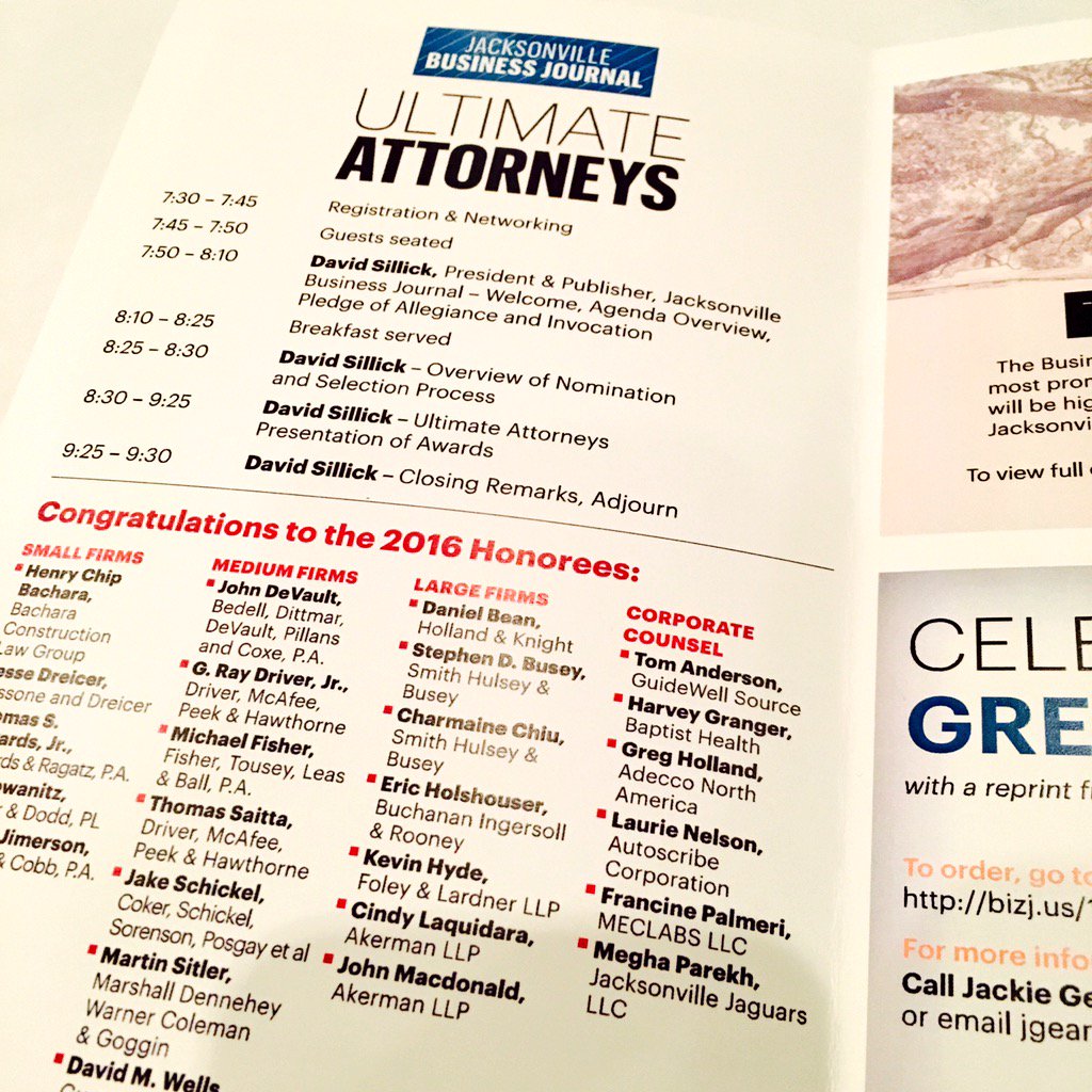 famcesq's tweet photo. Congrats to all my fellow #JBJUltimate Attorneys!!! It's an honor to be named in such great company! https://t.co/cIHQnsvBmi