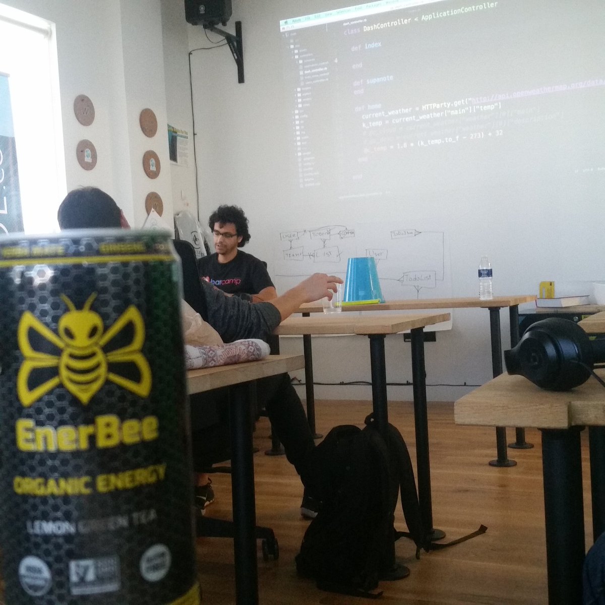 GoodCodeMADC1ty's tweet photo. Second lecture. This time our jedi master @bunsen leads us #rails #GoodCodemAAdC1ty @EnerBee to keep us going https://t.co/jUjkwIx0Bz