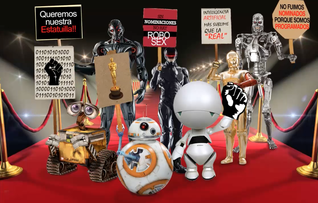 DUDroboto's tweet photo. Los negros andan haciendo sus escándalos por no estar nominados para los oscares 2016.. TAMBIÉN LOS ROBOTS! https://t.co/sckuOysTX0