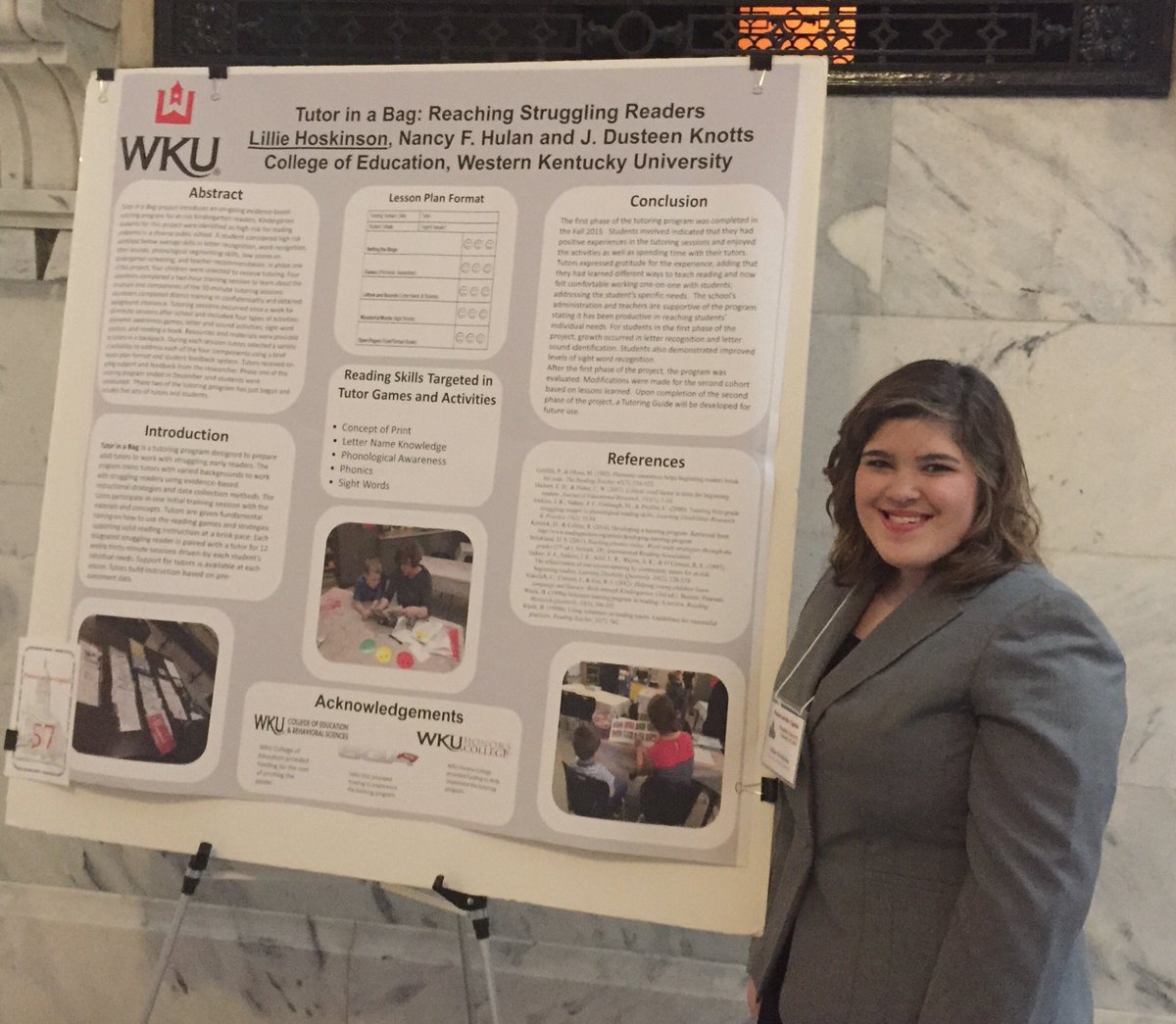 wkunews's tweet photo. WKU senior Lillie Hoskinson presents research @Posters2016 #kyposters16 https://t.co/TPYBxdiZfx