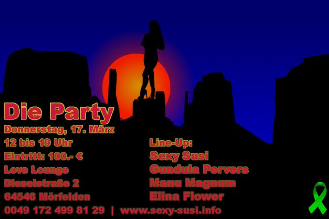 Party M&ouml;rfelden 17. M&auml;rz #SexySusi #Gangbang #Adult @LeigiManu https://t.co/YdpkfgzjzZ<a href="/tag/sexysusi"class="tags">#SexySusi</a><a href="/tag/gangbang"class="tags">#Gangbang</a><a href="/tag/adult"class="tags">#Adult</a>