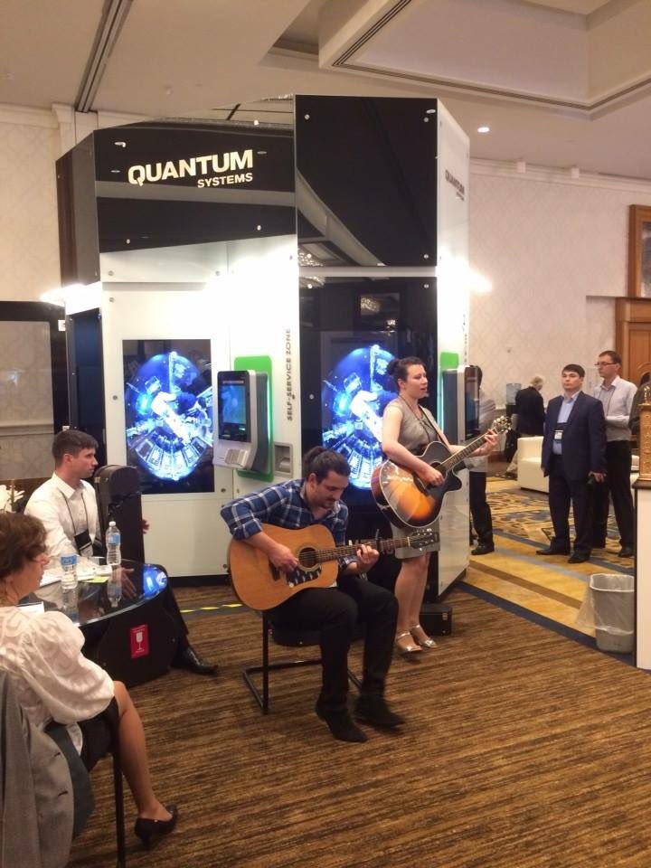 #NewOrleans spirit - @Martinirussa and <a href="/AlekseyVays/">Aleksey Vays</a> playing for <a href="/quantum_sys/">Quantum Systems</a> at #ATMIA2016