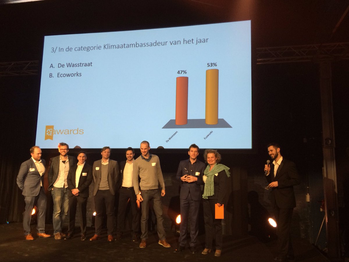 De Klimaatambassadeur is gekend: het zijn de "groene architecten" van Ecoworks! Bravo! #vokawards