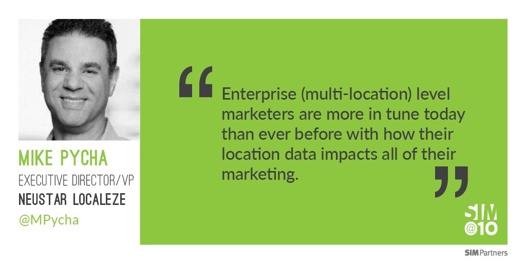 SIMPartners's tweet photo. .@MPycha of @Localeze shares how location data impacts marketing: https://t.co/6h6RiflEgM #SIM10 https://t.co/6vrVp8PwgV