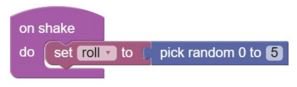microbitblock's tweet image. Die roll, simulate a die roll on the #microbit